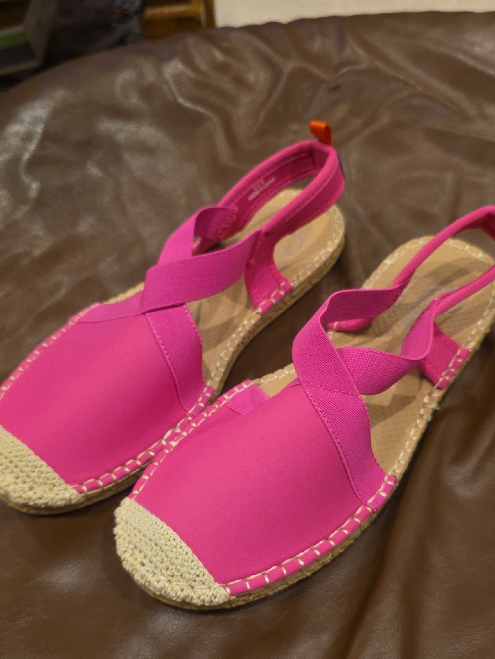 SeaStar Beachwear Women’s Hot Pink Espadrille Slingback Sandals NWOT Sz 8